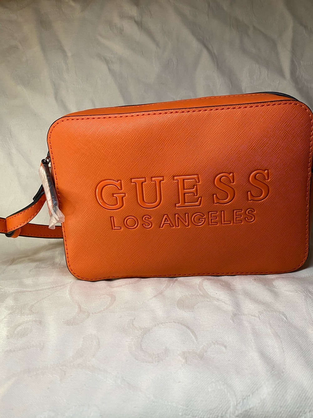 NWOT Guess Los Angeles Orange Camera Crossbody bag